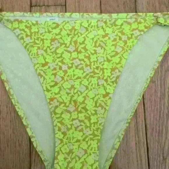 Aerie Florescent Green/Brown  Tie Up Bikini Bottoms - Picture 4 of 4